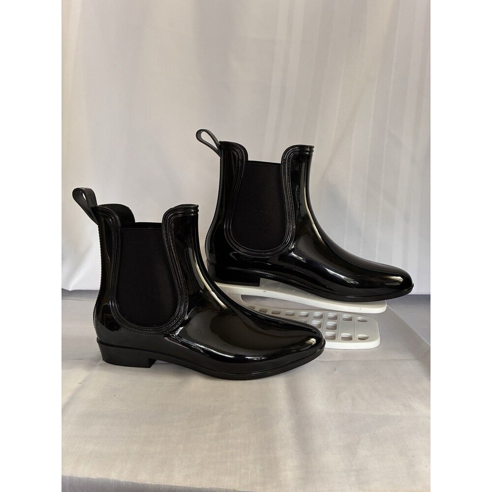 St. John's Bay women's Leeds Chelsea Black Rain Boots